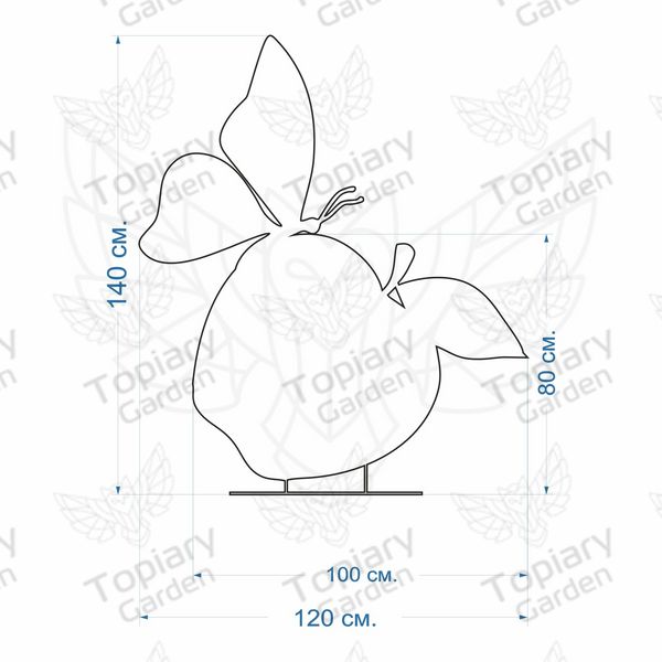 Топіарна форма "Яблуко & Метелик" T3D026 фото